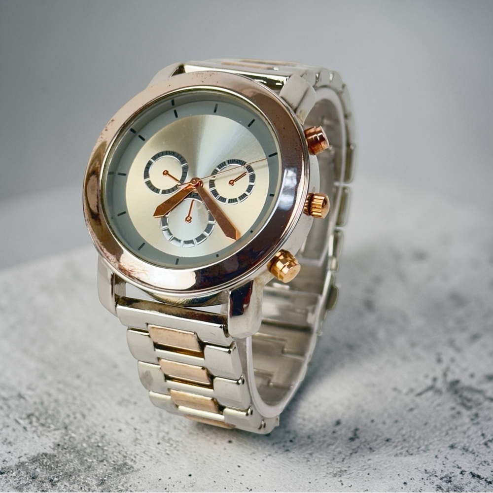 Silver and Rose Gold Tone Watch